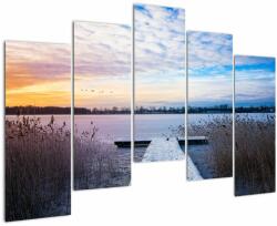 Mivali Tablou - Lac înghețat, Ełk, Mazury, Polonia, din cinci bucăți 125x90 cm (V023153V12590)