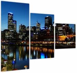 Mivali Tablou cu noaptea în Melbourne (cu ceas), din trei bucăți 90x70 cm cu ceas (V021506V9070C)