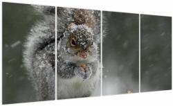 Mivali Tablou - Veveriță iarna, din patru bucăți 160x80 cm (V023818V16080)