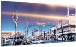 Mivali Tablou pe sticlă cu strada în Las Vegas, dintr-o bucată 100x50 cm pe sticlă (V020567V10050GD)