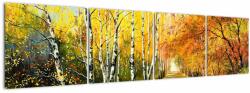 Mivali Tablou - Alee romantică de-a lungul apei, pictură în ulei, din patru bucăți 160x40 cm (V023240V16040)
