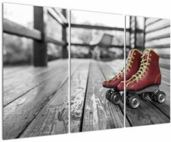 Mivali Tablou cu pantofi cu role vechi roșii, din trei bucăți 120x80 cm (V021119V120803PCS)