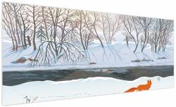 Mivali Tablou - Vulpe în peisaj de iarnă, dintr-o bucată 250x125 cm (V023112V250125)