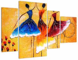 Mivali Tablou - Pictură în ulei, balerina (cu ceas), din patru bucăți 110x75 cm cu ceas (V023194V11075C)