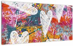 Mivali Tablou pe sticlă - Inima pe un fundal abstract, dintr-o bucată 100x50 cm pe sticlă (V023478V10050GD)