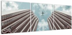 Mivali Tablou cuavion între clădiri, din trei bucăți 120x40 cm (V021276V12040)