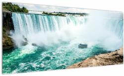 Mivali Tablou cu cascadele și corabie, dintr-o bucată 100x40 cm (V020550V10040)