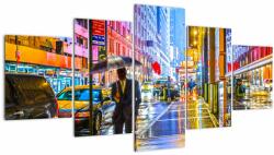 Mivali Tablou - Oraș în lumina neoanelor, din cinci bucăți 150x80 cm (V022835V150805PCS)