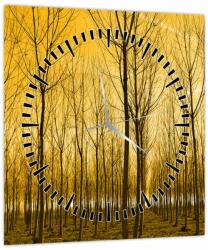 Mivali Tablou cu pădure în apus de soare (cu ceas), dintr-o bucată 30x30 cm cu ceas (V020905V3030C)