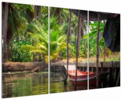 Mivali Tablou - Nava din lemn în canal , Thailand, din trei bucăți 120x80 cm (V021513V120803PCS)