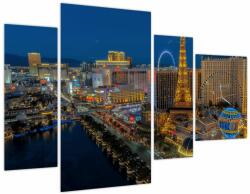 Mivali Tablou - Las Vegas (cu ceas), din patru bucăți 110x75 cm cu ceas (V020265V11075C)