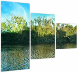 Mivali Tablou - lac (cu ceas), din trei bucăți 90x70 cm cu ceas (V020316V9070C)