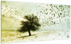 Mivali Tablou pe sticlă - cu multe păsări pictate, dintr-o bucată 100x50 cm pe sticlă (V021914V10050GD)