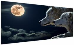 Mivali Tablou cu lupi în lună, dintr-o bucată 250x125 cm (V020447V250125)