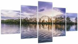 Mivali Tablou cu lac (cu ceas), din cinci bucăți 150x80 cm cu ceas (V020345V15080C)