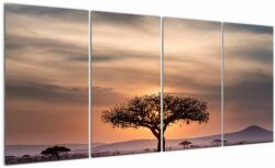 Mivali Tablou apusului de soare în Tanzania, din patru bucăți 160x80 cm (V021578V16080)