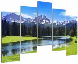 Mivali Tablou - vâfurile montane înzăpezite, din cinci bucăți 125x90 cm (V021908V12590)