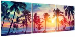 Mivali Tablou - Apus de soare tropical, din trei bucăți 120x40 cm (V022813V12040)