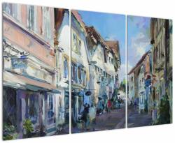 Mivali Tablou - Strada orașului vechi, pictură acrilică, din trei bucăți 120x80 cm (V023371V120803PCS)