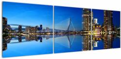 Mivali Tablou - Rotterdam nocturn, din trei bucăți 150x50 cm (V020656V15050)