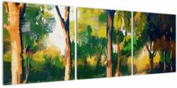 Mivali Tablou - Pădure de vară însorită, pictură, din trei bucăți 120x40 cm (V023200V12040)