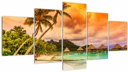 Mivali Tablou - Insula Bora Bora, din cinci bucăți 150x80 cm (V022350V150805PCS)