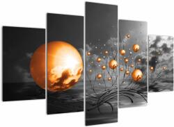Mivali Tabloul bilelor portocalii abstarcte, din cinci bucăți 150x105 cm (V020113V150105)