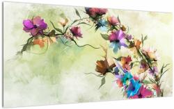 Mivali Tablou pe sticlă - Pictua cu flori, dintr-o bucată 100x50 cm pe sticlă (V022120V10050GD)