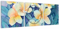 Mivali Tablou - Tufe tropicale (cu ceas), din trei bucăți 90x30 cm cu ceas (V022834V9030C)