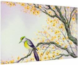 Mivali Tablou - Pasăre în copac, acuarelă, dintr-o bucată 90x60 cm (V024106V9060)