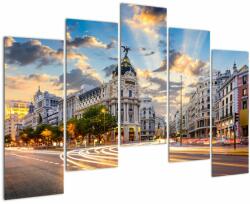 Mivali Tablou - Calle Gran Vía, Madrid, Spania, din cinci bucăți 125x90 cm (V023202V12590)
