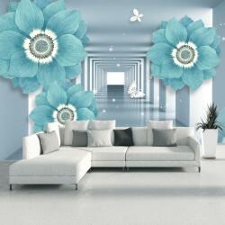 Mivali Fototapet - Flori cu fluturi 3D, vlies, 539x389 cm (T100273TQ11)