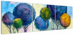 Mivali Tablou - Copaci, pictură în ulei, din trei bucăți 150x50 cm (V023062V15050)
