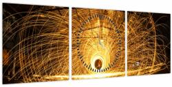 Mivali Tablou - Disc luminos (cu ceas), din trei bucăți 90x30 cm cu ceas (V022645V9030C)
