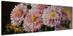 Mivali Tablou - Pictură în ulei, flori în vază, din trei bucăți 150x50 cm (V022818V15050)