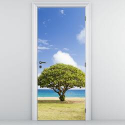 Mivali Fototapet pentru ușă - Plaja cu copac (D020200D95205)