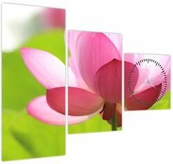 Mivali Tablou cu flori de lotus (cu ceas), din trei bucăți 90x70 cm cu ceas (V021697V9070C)