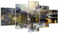 Mivali Tablou - Satul iarna, din cinci bucăți 150x80 cm (V023275V150805PCS)