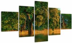 Mivali Tablou cu girafe în natură, din cinci bucăți 125x70 cm (V020841V12570)