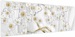 Mivali Tablou - Copac cu decor auriu, din trei bucăți 150x50 cm (V023983V15050)