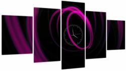 Mivali Tablou - linii violete (cu ceas), din cinci bucăți 150x80 cm cu ceas (V020055V15080C)