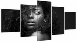 Mivali Tablou - Portretul femeii (cu ceas), din cinci bucăți 150x80 cm cu ceas (V023389V15080C)