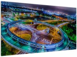 Mivali Tablou panorama orașului nocturn, dintr-o bucată 120x70 cm (V020639V12070)