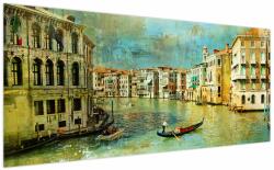 Mivali Tablou - Canalul de la Veneția și gondole, dintr-o bucată 200x100 cm (V023312V200100)