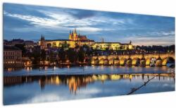 Mivali Tablou cu palatul din Praga și podul lui Carol, dintr-o bucată 100x40 cm (V020970V10040)