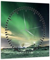 Mivali Tablou cu Aurora Borealis (cu ceas), dintr-o bucată 30x30 cm cu ceas (V021133V3030C)
