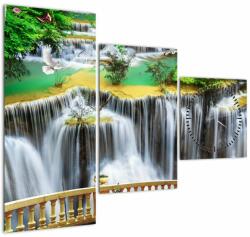 Mivali Tablou - Privire la cascade magice (cu ceas), din trei bucăți 90x70 cm cu ceas (V022798V9070C)