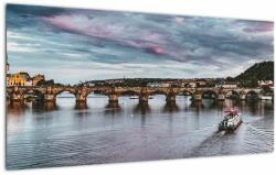 Mivali Tablou pe sticlă cu Vltava, dintr-o bucată 100x50 cm pe sticlă (V020342V10050GD)