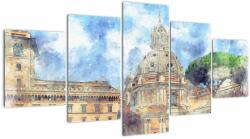 Mivali Tablou - Biserica Santa Maria di Loreto, Roma, Italia, din cinci bucăți 150x80 cm (V022993V150805PCS)