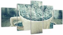 Mivali Tablou - Lumea de iarnă într-o căniță, din cinci bucăți 150x80 cm (V023563V150805PCS)